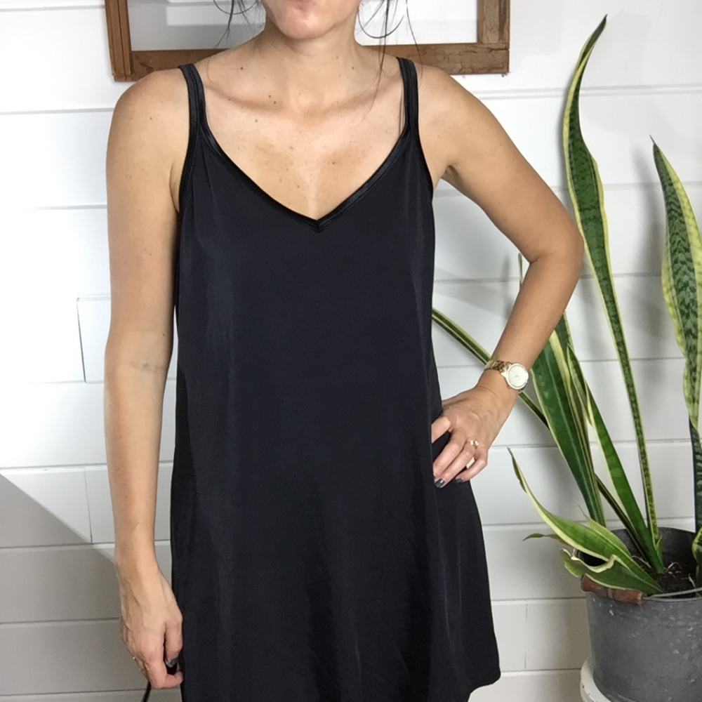 🎄Black Silky Slip Dress, Vanity Fair